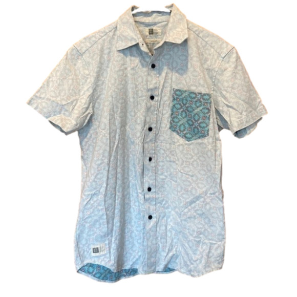 Short Sleeve Casual Patterned Button-Up Shirt - Picture 1 of 4